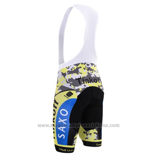 2015 Abbigliamento Ciclismo Tinkoff Saxo Bank Nero e Giallo Manica Corta e Salopette